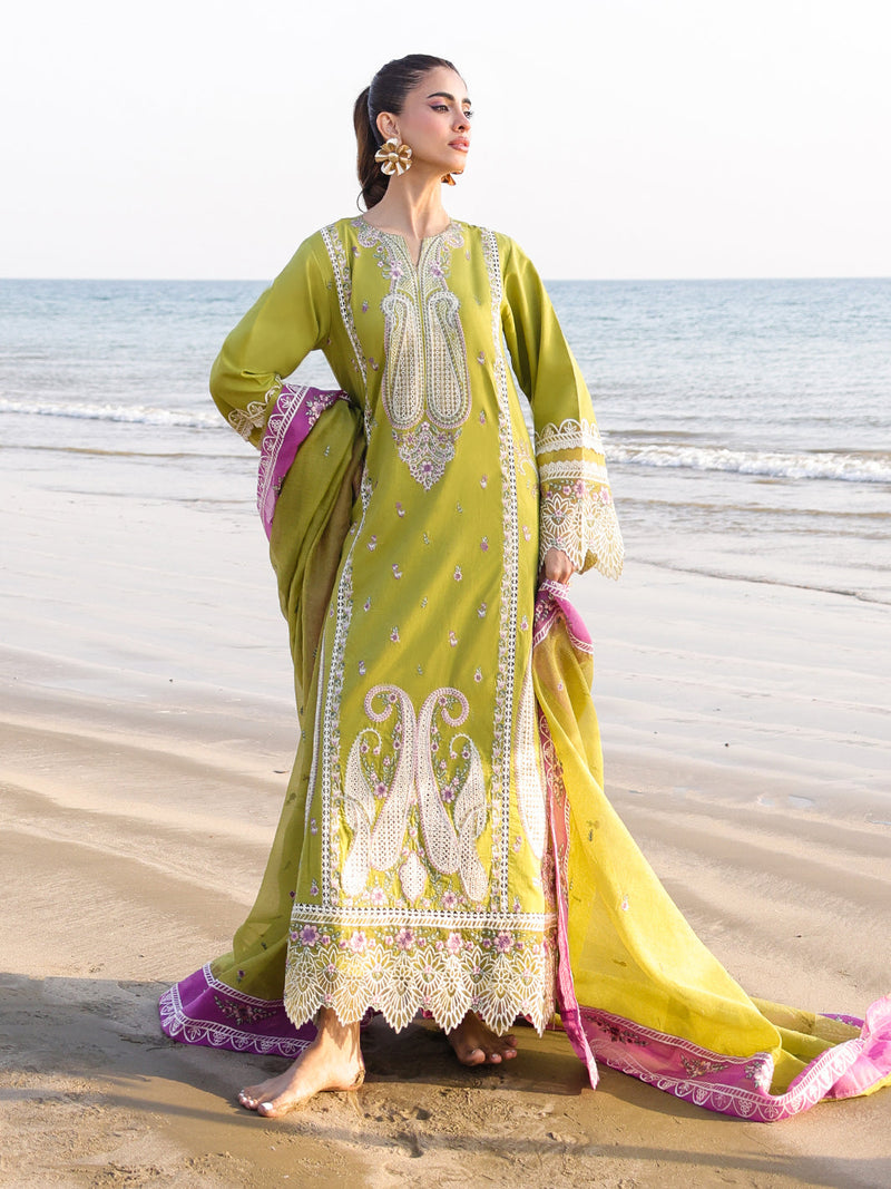 Faiza Faisal | Marine Luxury Lawn 25 | HINA by Faiza Faisal - Designer Dress - Type: Ladies Clothes - Available at Libayah - 100% Original