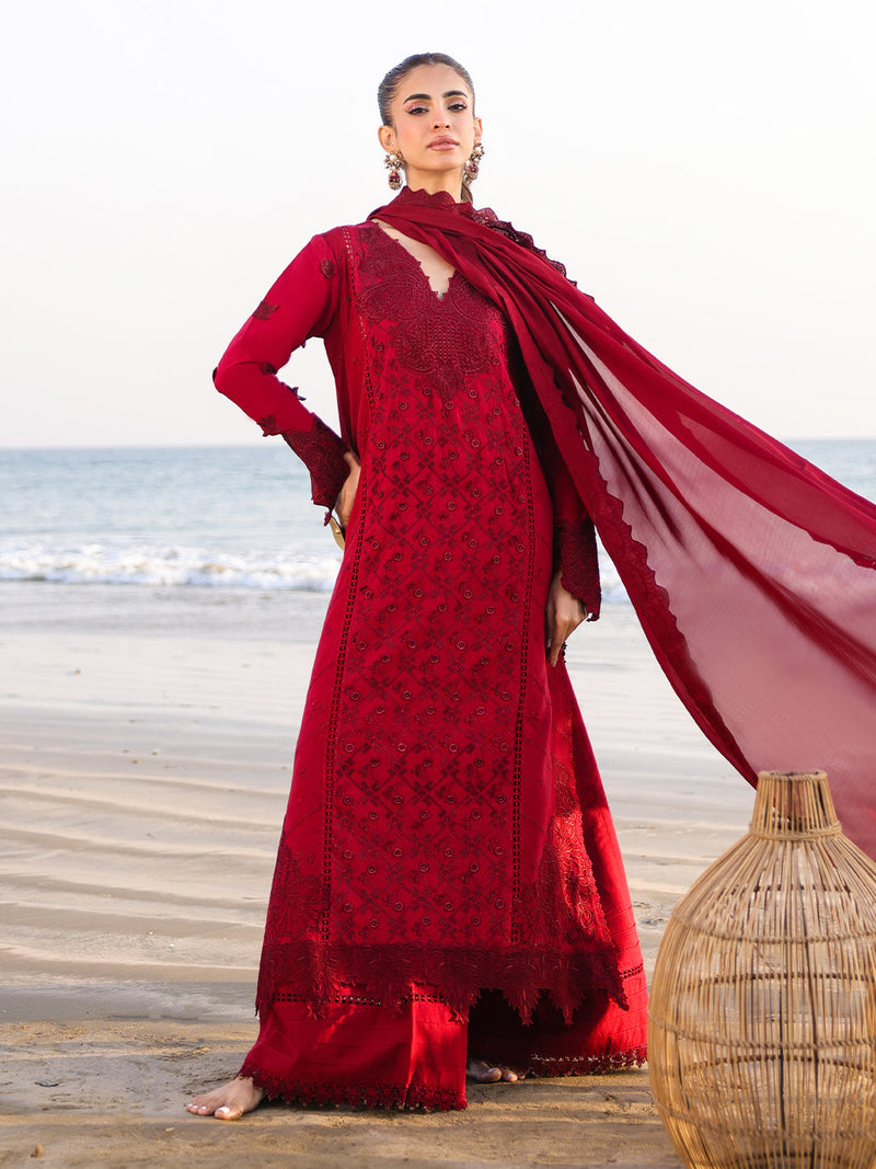 Faiza Faisal | Marine Luxury Lawn 25 | TARA by Faiza Faisal - Designer Dress - Type: Ladies Clothes - Available at Libayah - 100% Original