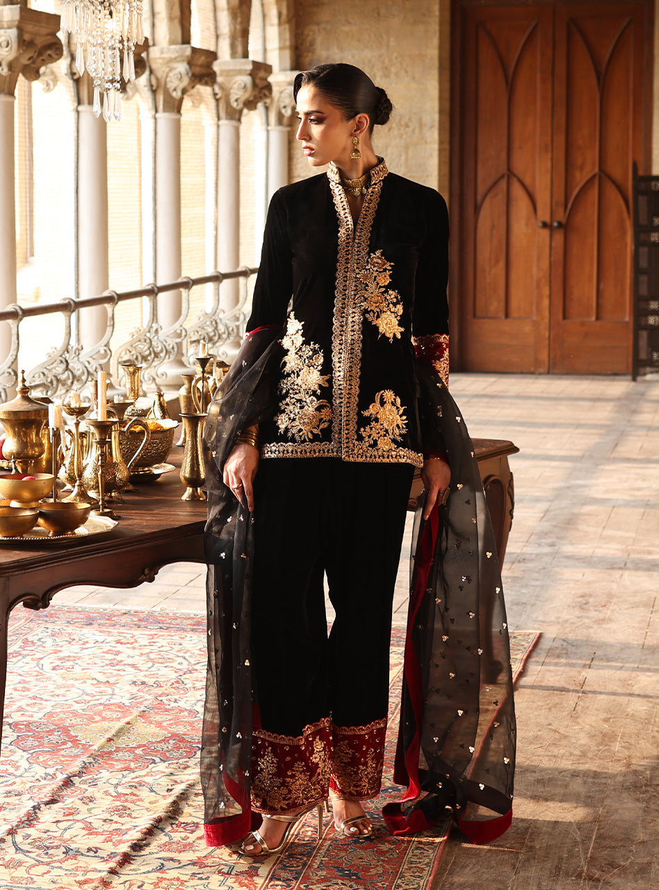 Zainab Chottani | Velura Velvet Edit 25 | Vian Farshi by Zainab Chottani - Designer Dress - Type : Ladies Clothes - Available at Libayah - 100% Original 