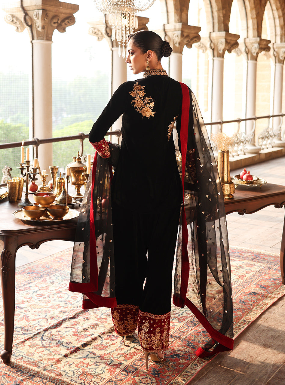 Zainab Chottani | Velura Velvet Edit 25 | Vian Farshi by Zainab Chottani - Designer Dress - Type : Ladies Clothes - Available at Libayah - 100% Original 