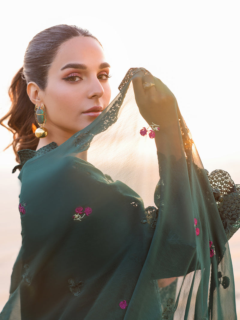 Faiza Faisal | Marine Luxury Lawn 25 | SOPHIA by Faiza Faisal - Designer Dress - Type: Ladies Clothes - Available at Libayah - 100% Original