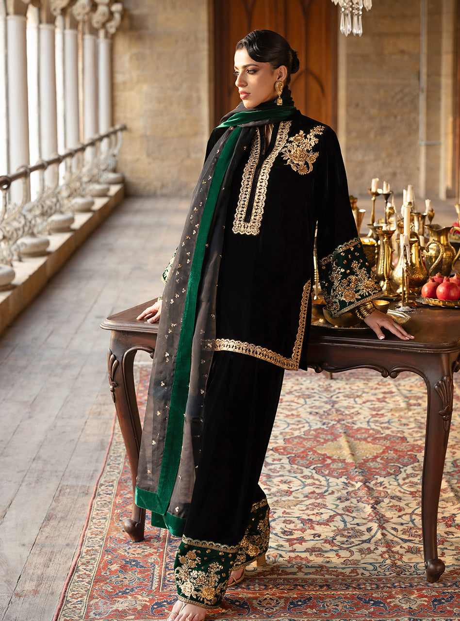 Zainab Chottani | Velura Velvet Edit 25 | Emel Farshi by Zainab Chottani - Designer Dress - Type : Ladies Clothes - Available at Libayah - 100% Original 