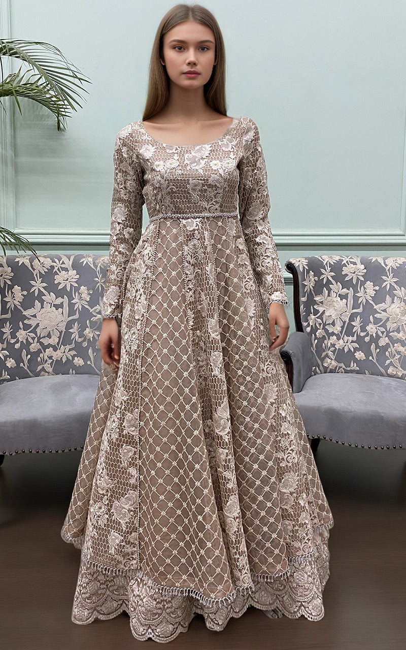 Threads and Motifs | Formal Dresses 25 | Organza Embroidered Maxi by Threads and Motifs - Designer Dress  - Type : Ladies Clothes - Available at Libayah - 100% Original 