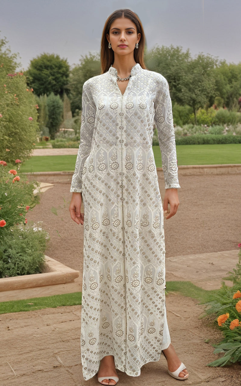 Threads and Motifs | Formal Dresses 25 | Embroidered Shirt With Trouser by Threads and Motifs - Designer Dress  - Type : Ladies Clothes - Available at Libayah - 100% Original 