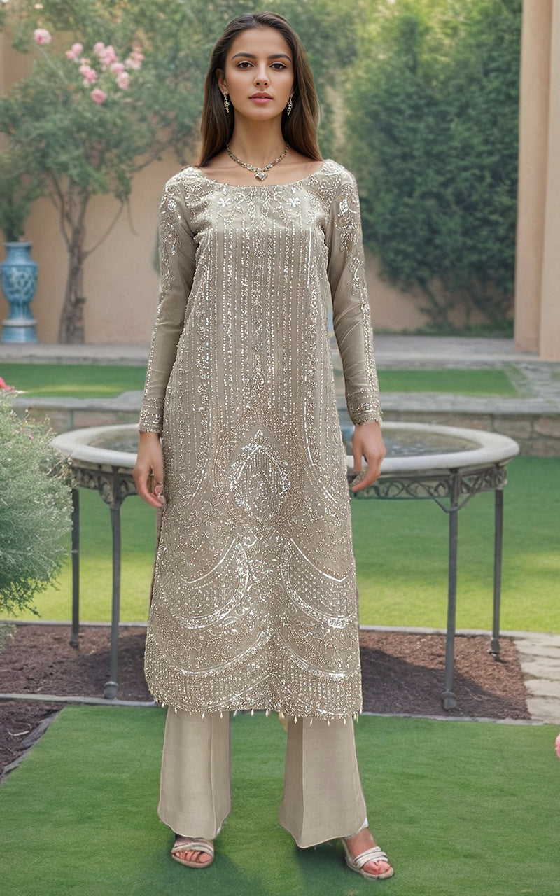 Threads and Motifs | Formal Dresses 25 | Embroidered Shirt With Trouser by Threads and Motifs - Designer Dress  - Type : Ladies Clothes - Available at Libayah - 100% Original 