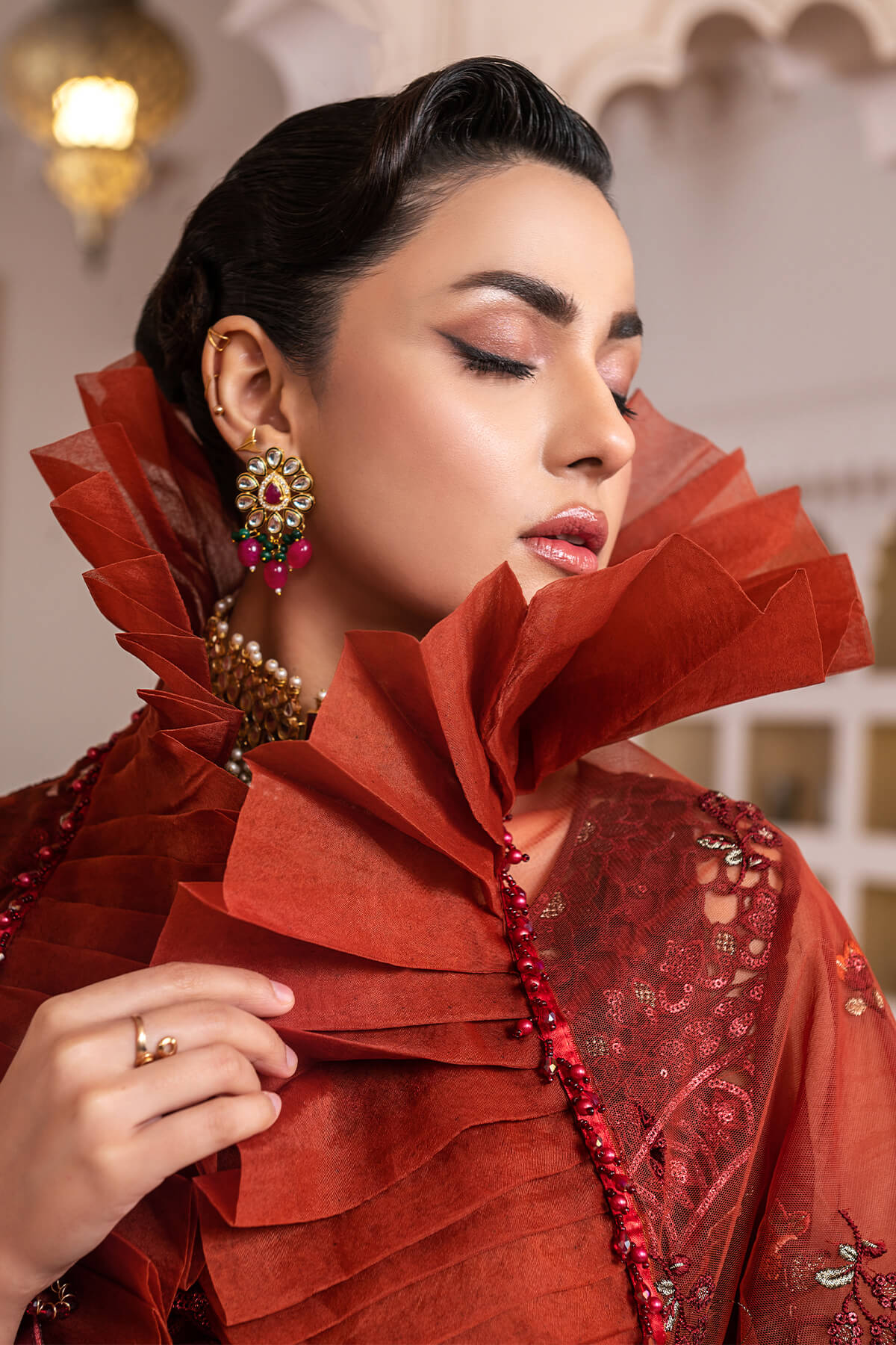 Janique | Luxury Collection 24 | D-007 Red Stone by Janique - Designer Dress - Type: Ladies Clothes - Available at Libayah - 100% Original