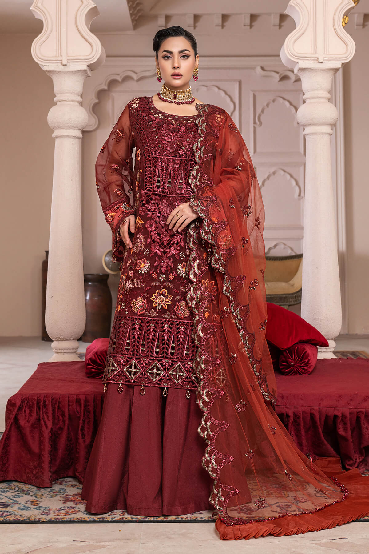 Janique | Luxury Collection 24 | D-007 Red Stone by Janique - Designer Dress - Type: Ladies Clothes - Available at Libayah - 100% Original