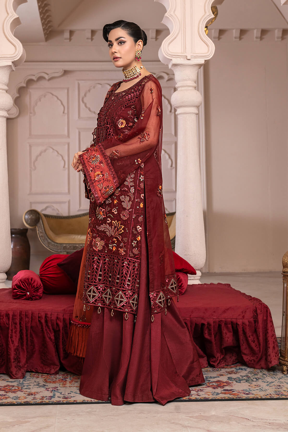 Janique | Luxury Collection 24 | D-007 Red Stone by Janique - Designer Dress - Type: Ladies Clothes - Available at Libayah - 100% Original