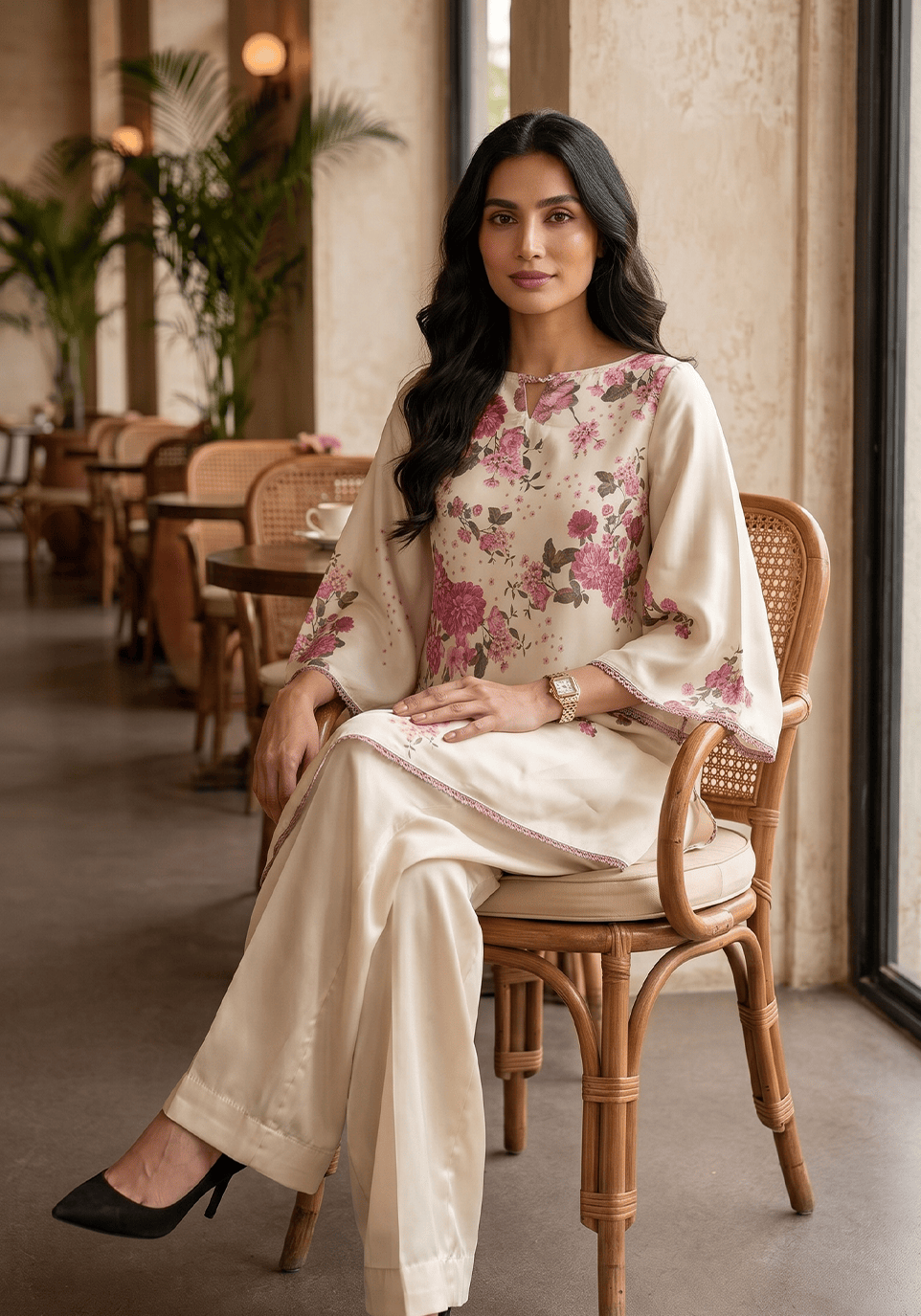Zarqash | Silk Edit 26 | Blush Botanica by Zarqash - Designer Dress  - Type : Ladies Clothes - Available at Libayah - 100% Original 