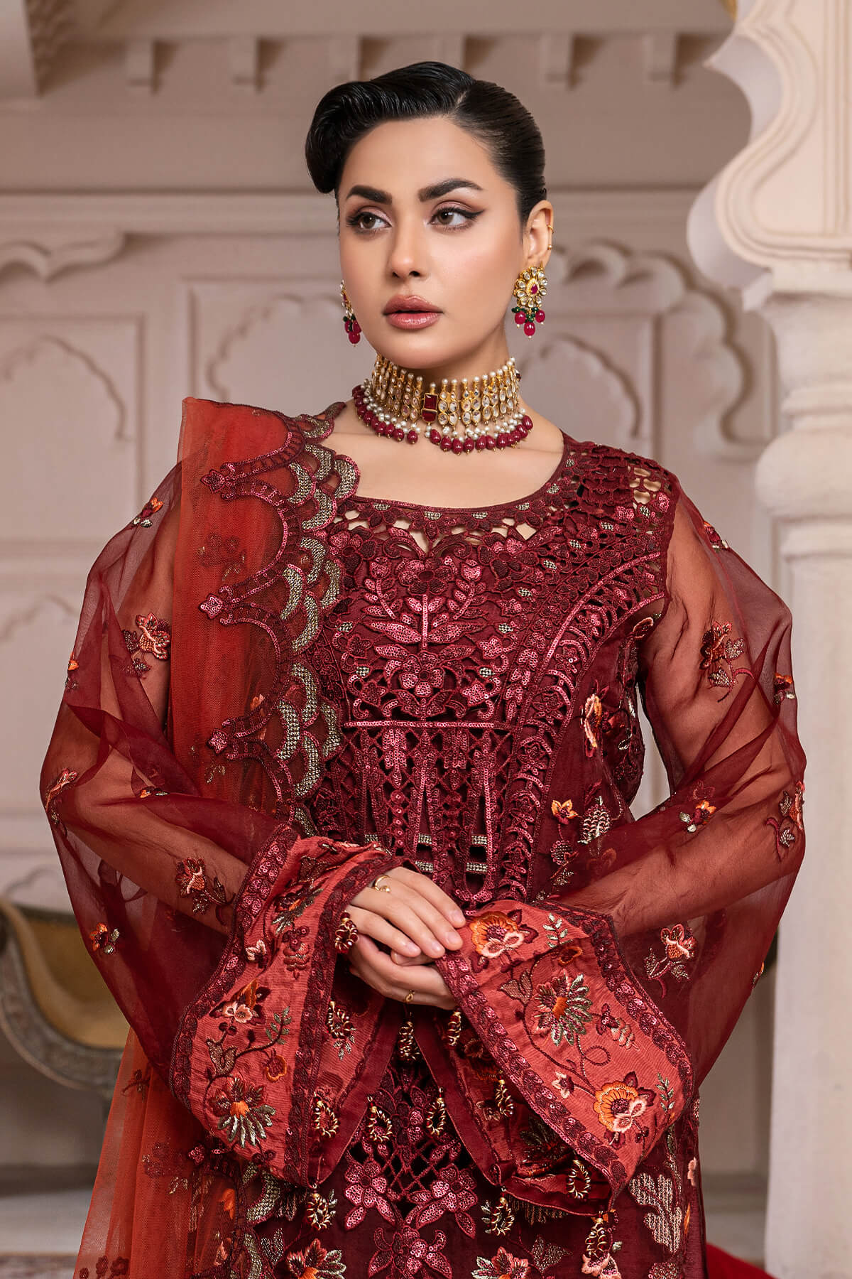 Janique | Luxury Collection 24 | D-007 Red Stone by Janique - Designer Dress - Type: Ladies Clothes - Available at Libayah - 100% Original