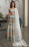 Threads and Motifs | Formal Dresses 25 | Embroidered Blouse With Printed Lehenga And Dupatta by Threads and Motifs - Designer Dress  - Type : Ladies Clothes - Available at Libayah - 100% Original 