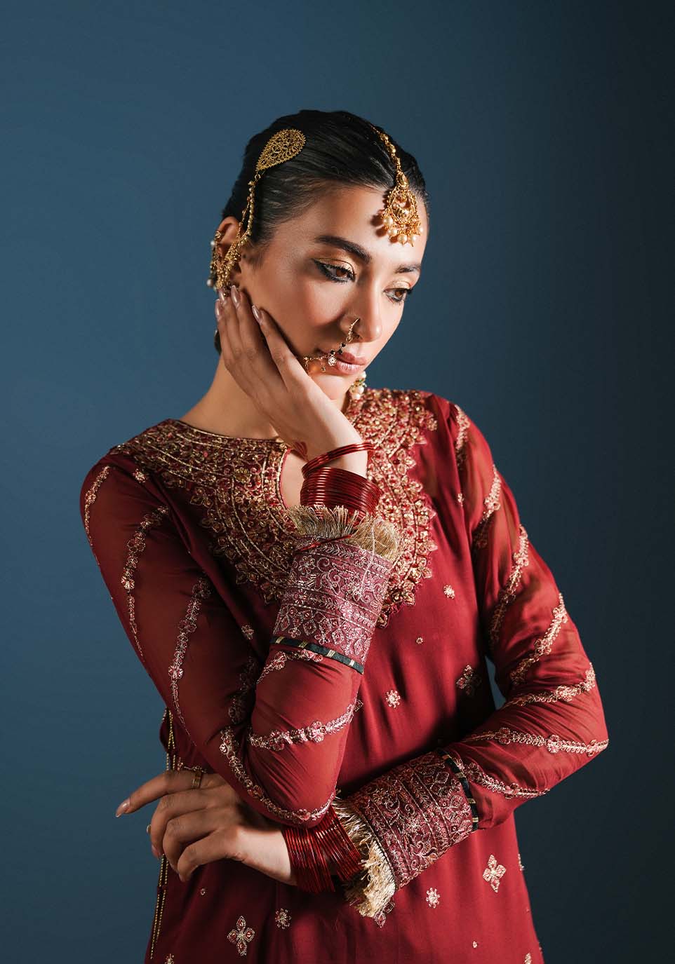 Zarqash | Lakhnawi Festive Chiffon 24 |  ZQL 001 A GULRUKH by Zarqash - Designer Dress - Type: Ladies Clothes - Available at Libayah - 100% Original