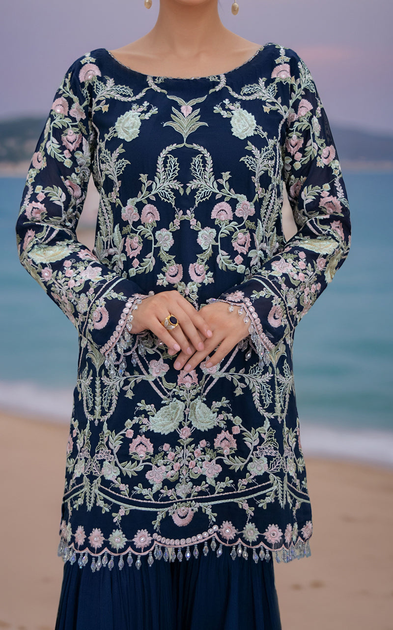 Threads and Motifs | Formal Dresses 25 | Chiffon Embroidered Shirt by Threads and Motifs - Designer Dress  - Type : Ladies Clothes - Available at Libayah - 100% Original 