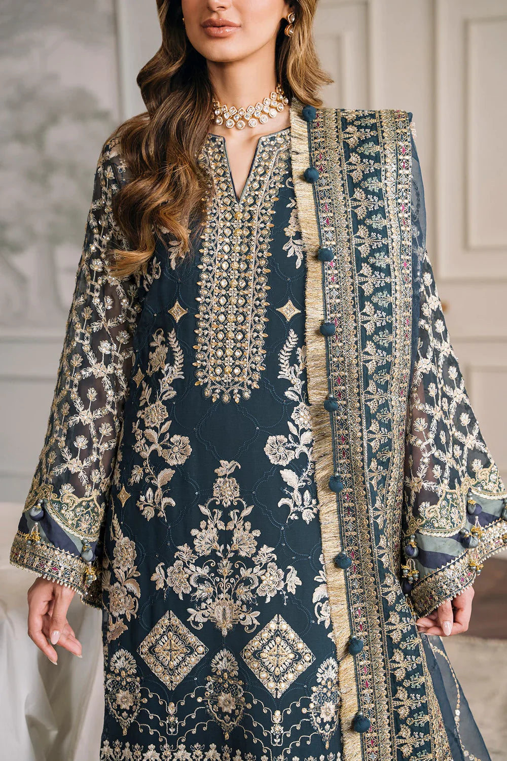 Baroque | Chantelle Embroidered Collection | CH12-01 by Baroque - Designer Dress - Type: Ladies Clothes - Available at Libayah - 100% Original