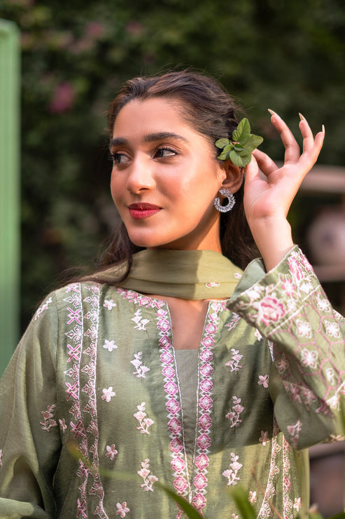 Kross Kulture | Luxury Baharaneh | MINTY GLAZE KLX-00736 by Kross Kulture - Designer Dress - Type: Ladies Clothes - Available at Libayah - 100% Original