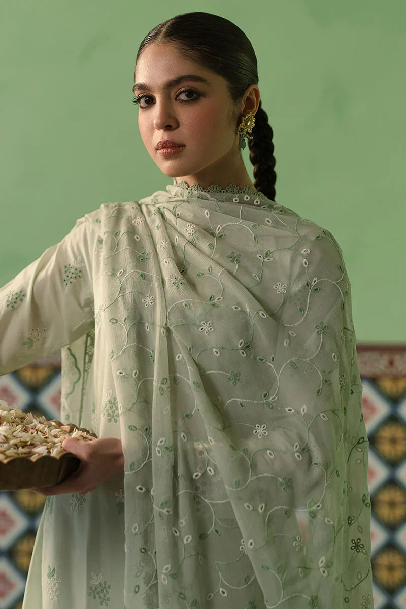 Cross Stitch | Chikankari Lawn | ICY MINT