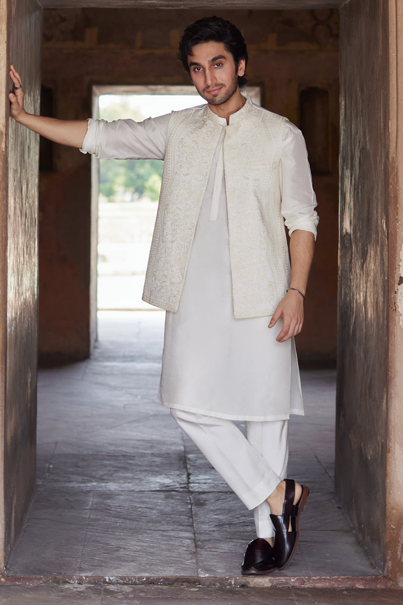 Pakistani Menswear | Qalamkar | BQ-02(waistcoat) by Qalamkar - Designer Dress - Type: Menswear - Available at Libayah - 100% Original