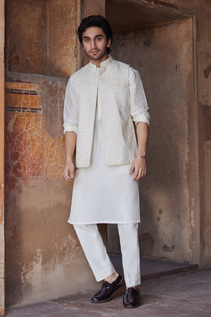 Pakistani Menswear | Qalamkar | BQ-02(waistcoat) by Qalamkar - Designer Dress - Type: Menswear - Available at Libayah - 100% Original