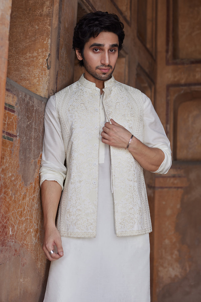 Pakistani Menswear | Qalamkar | BQ-02(waistcoat) by Qalamkar - Designer Dress - Type: Menswear - Available at Libayah - 100% Original