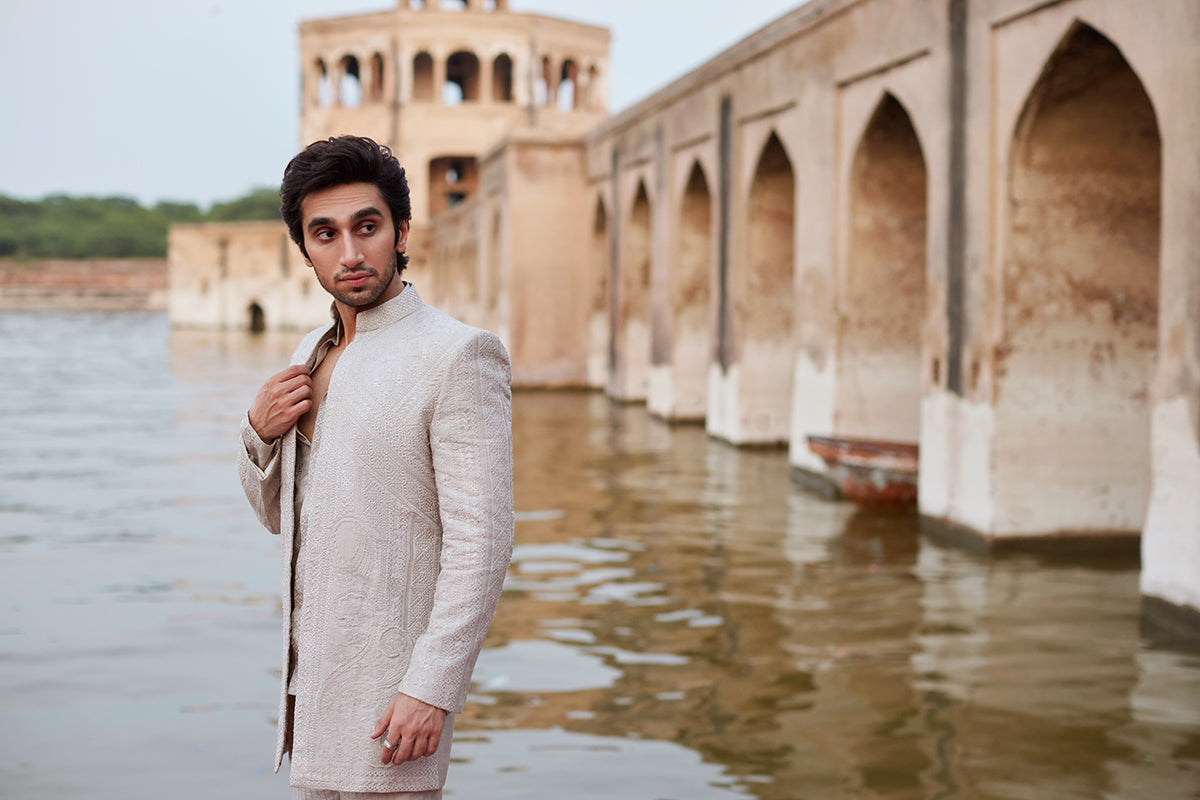 Pakistani Menswear | Qalamkar | BQ-03 by Qalamkar - Designer Dress - Type: MensWear - Available at Libayah - 100% Original