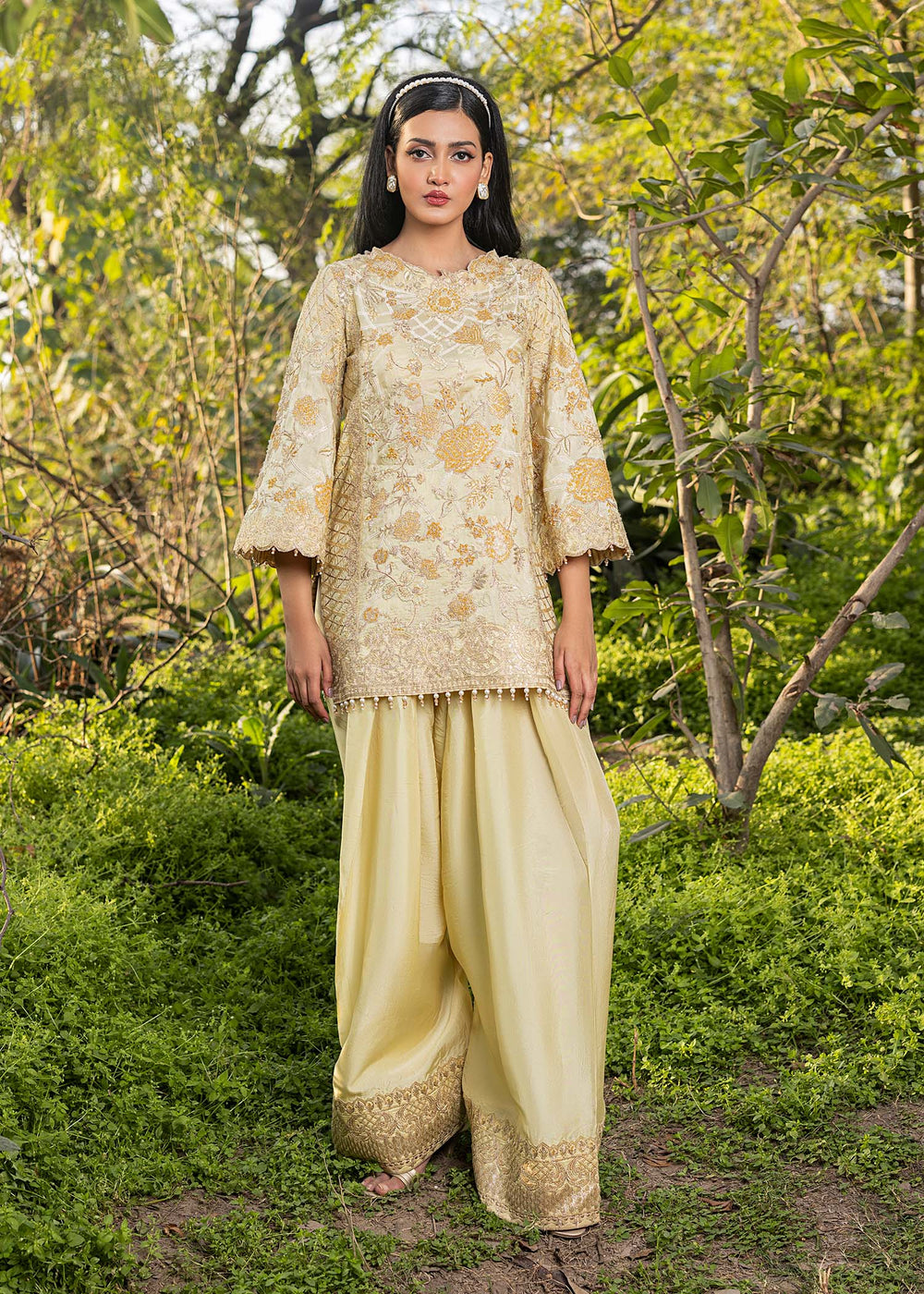 HSY | Summer Edit | Butter Yellow by HSY - Designer Dress  - Type : Ladies Clothes - Available at Libayah - 100% Original 