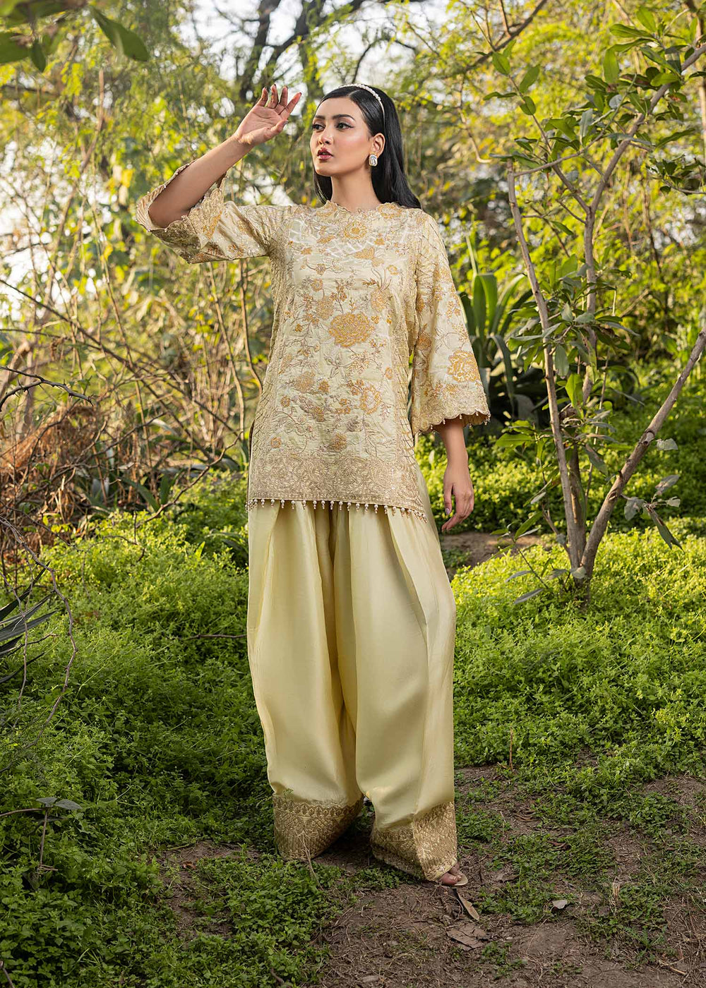 HSY | Summer Edit | Butter Yellow by HSY - Designer Dress  - Type : Ladies Clothes - Available at Libayah - 100% Original 