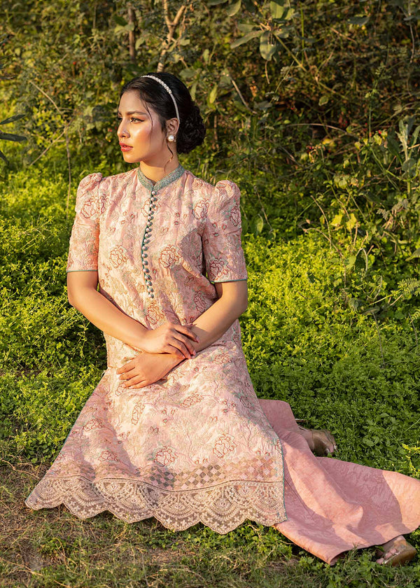 HSY | Summer Edit | Salmon Pink by HSY - Designer Dress  - Type : Ladies Clothes - Available at Libayah - 100% Original 