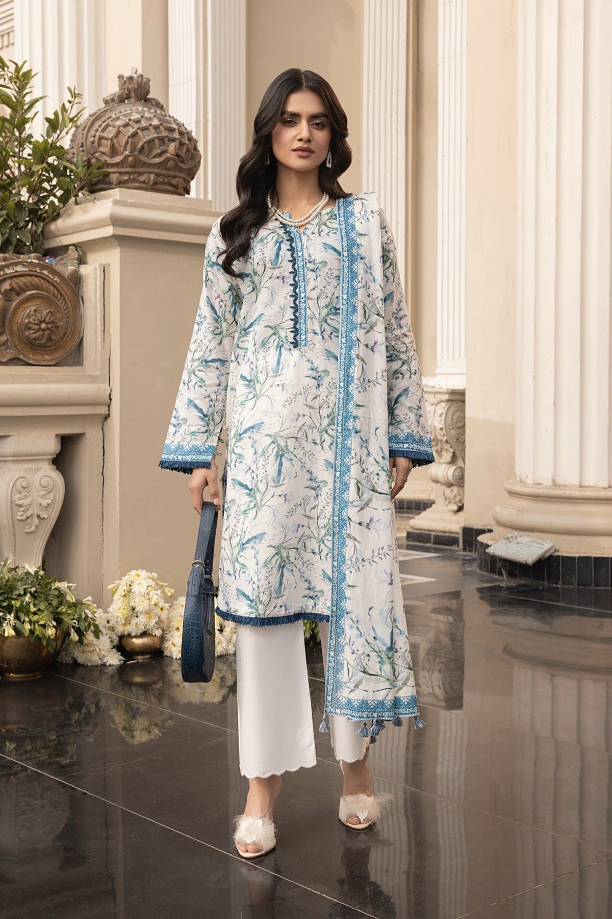 LSM | Embroidered and Printed Lawn | LG-MM-0261 by LSM - Designer Dress - Type: Ladies Clothes - Available at Libayah - 100% Original