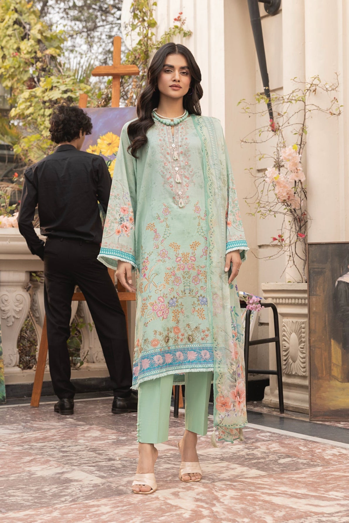 LSM | Embroidered and Printed Lawn | LG-MM-0300 by LSM - Designer Dress - Type: Ladies Clothes - Available at Libayah - 100% Original
