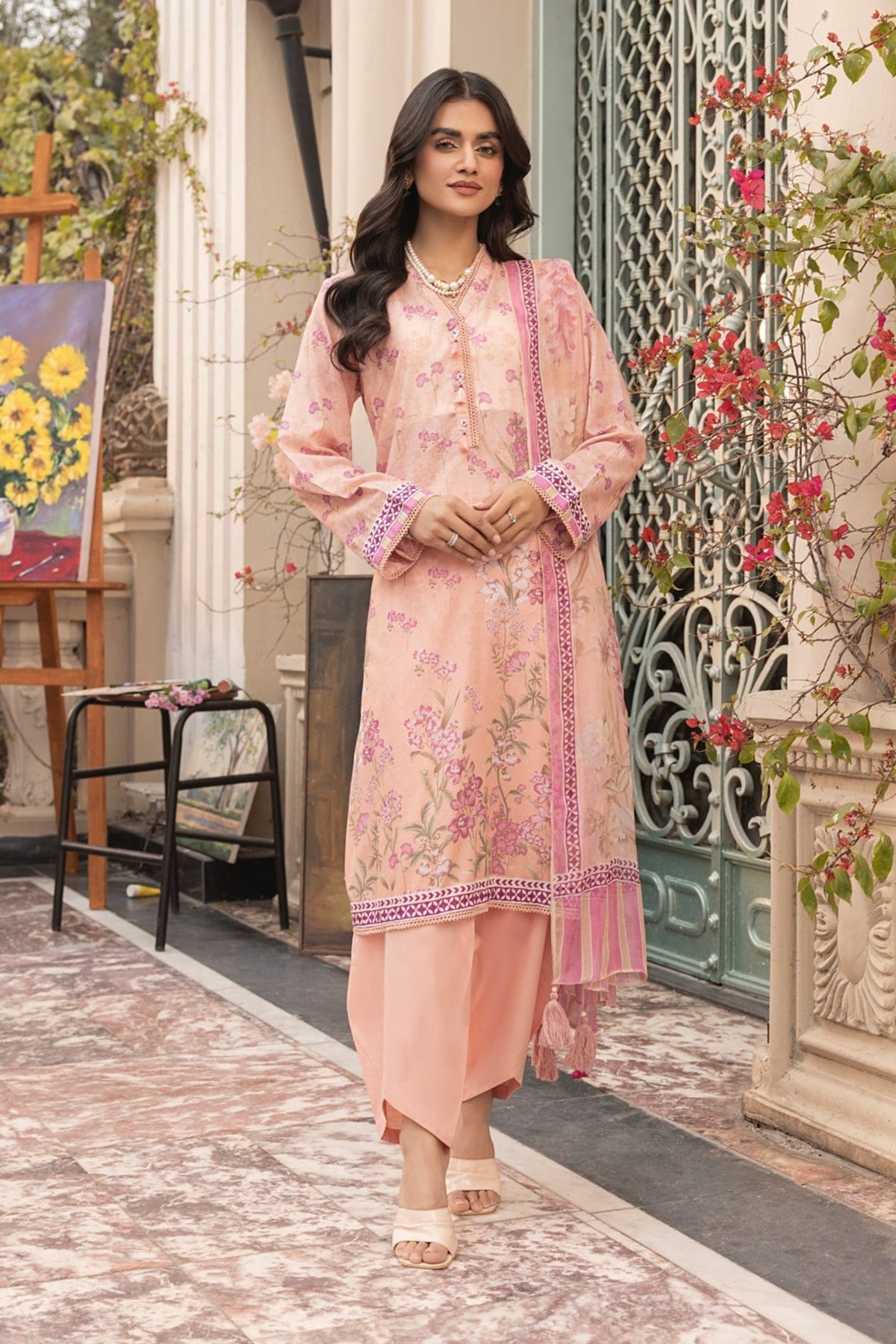 LSM | Embroidered and Printed Lawn | LG-MM-0302 by LSM - Designer Dress - Type: Ladies Clothes - Available at Libayah - 100% Original