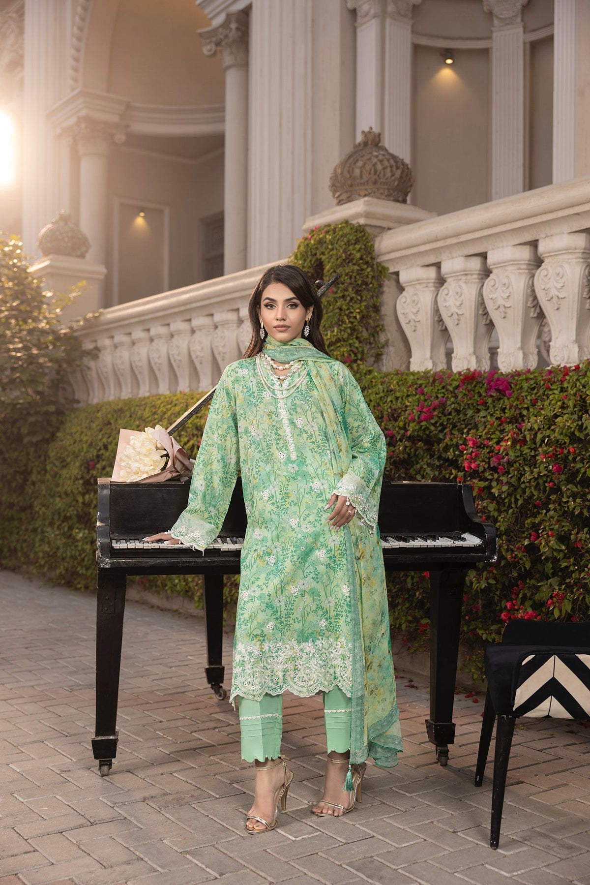 LSM | Embroidered and Printed Lawn | LG-MM-0255 by LSM - Designer Dress - Type: Ladies Clothes - Available at Libayah - 100% Original