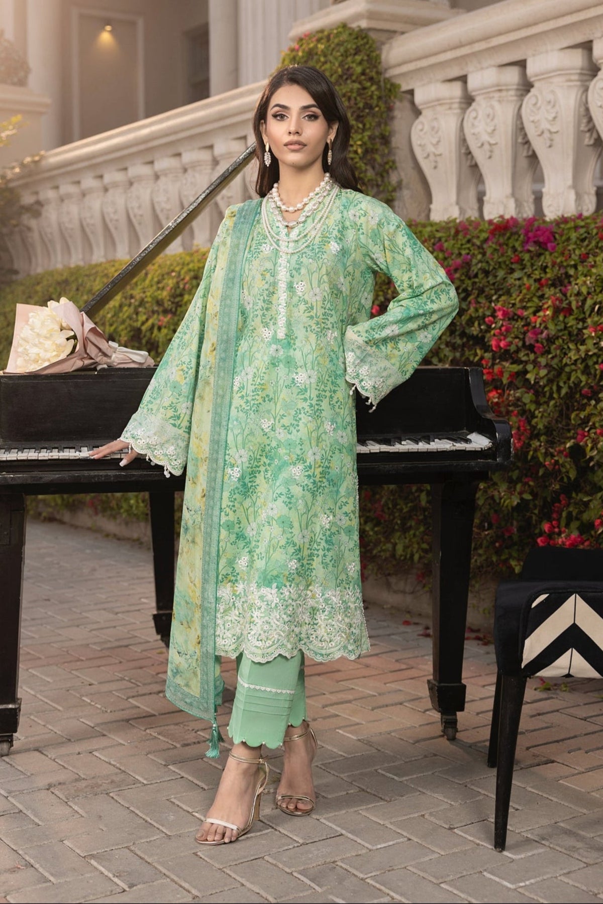 LSM | Embroidered and Printed Lawn | LG-MM-0255 by LSM - Designer Dress - Type: Ladies Clothes - Available at Libayah - 100% Original
