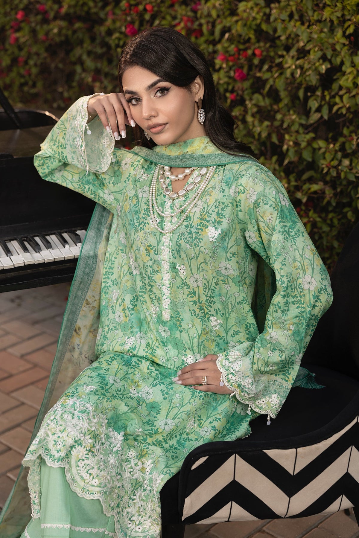 LSM | Embroidered and Printed Lawn | LG-MM-0255 by LSM - Designer Dress - Type: Ladies Clothes - Available at Libayah - 100% Original