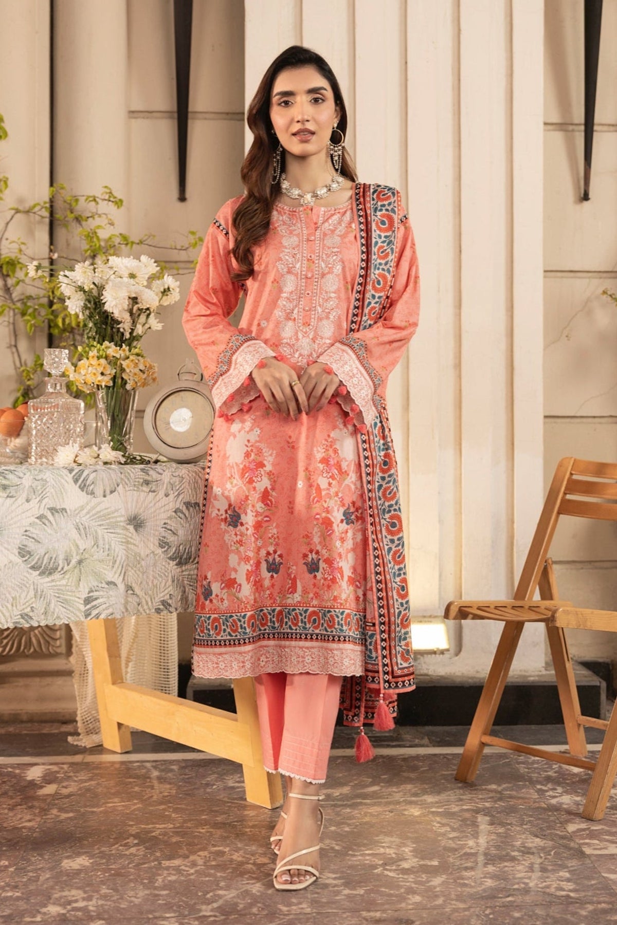 LSM | Embroidered and Printed Lawn | LG-AR-0132 by LSM - Designer Dress - Type: Ladies Clothes - Available at Libayah - 100% Original
