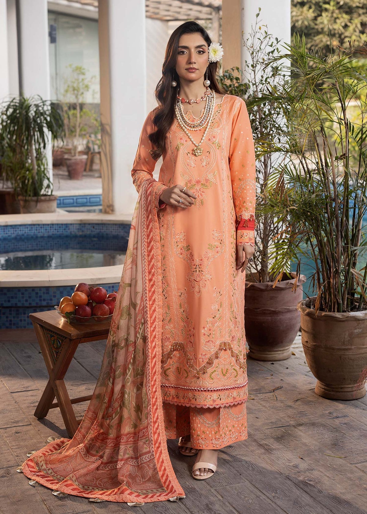 Shurooq | Luxury Lawn 25 | Zyra by Shurooq - Designer Dress - Type: Ladies Clothes - Available at Libayah - 100% Original
