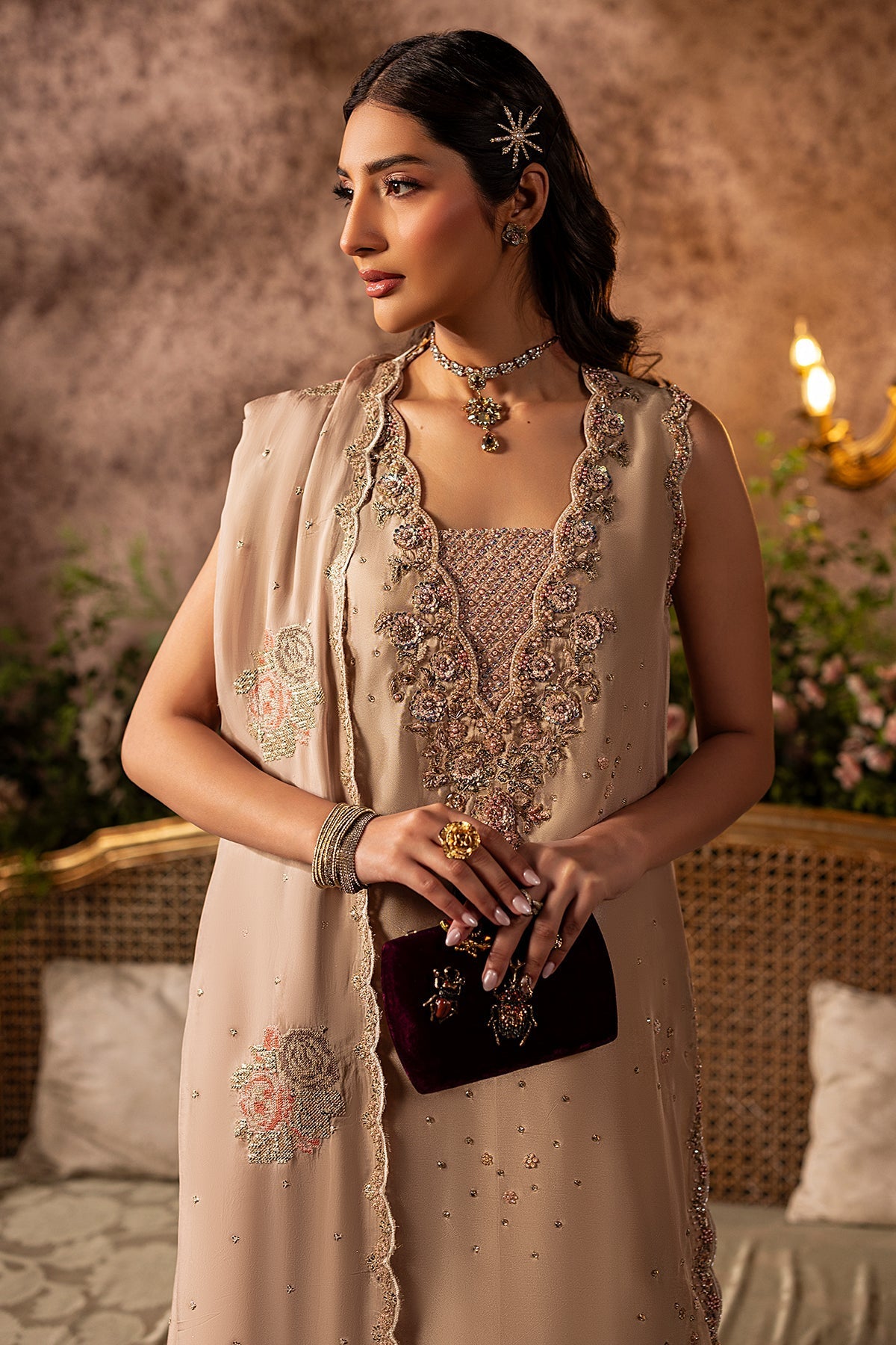 Mina Kashif | Loona Lawn 25 | Garnet by Mina Kashif - Designer Dress - Type: Ladies Clothes - Available at Libayah - 100% Original