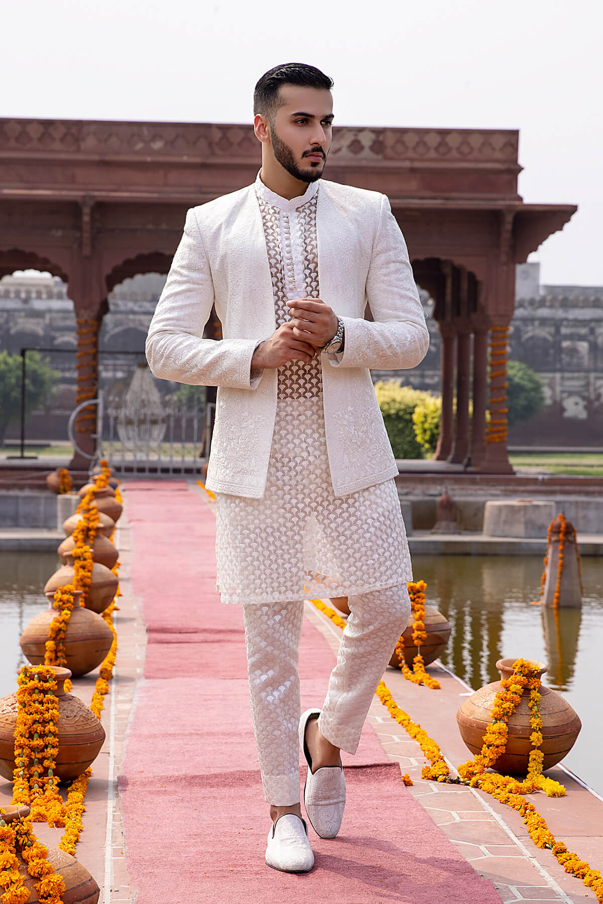 Pakistani Menswear | Mina Kashif | Sherwani D-23 by Libayah - Designer Dress - Type: Menswear - Available at Libayah - 100% Original