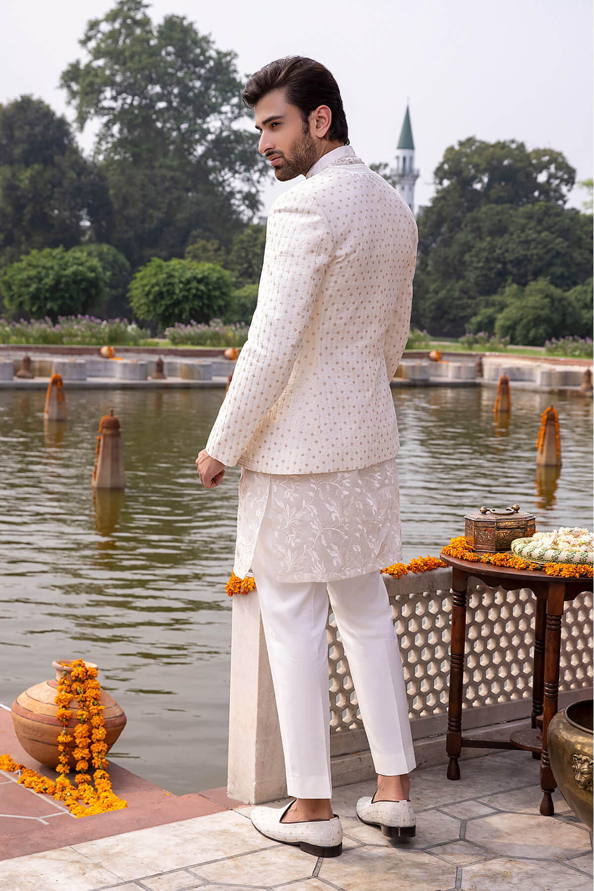 Pakistani Menswear | Mina Kashif | Sherwani D-17 by Libayah - Designer Dress - Type: Menswear - Available at Libayah - 100% Original