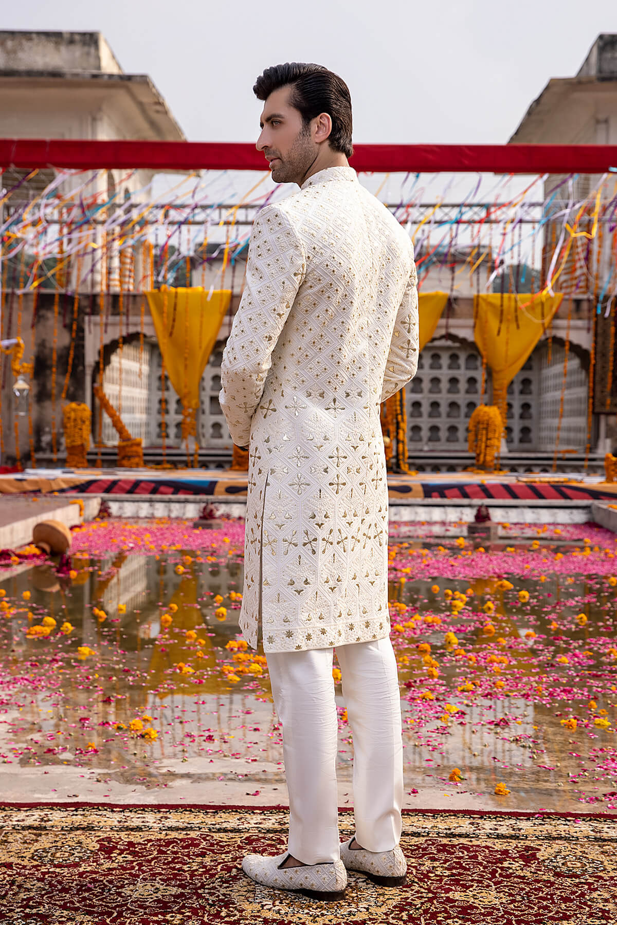 Pakistani Menswear | Mina Kashif | Sherwani D-22 by Libayah - Designer Dress - Type: Menswear - Available at Libayah - 100% Original
