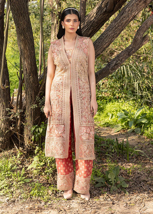 HSY | Summer Edit | Peach Terracotta by HSY - Designer Dress  - Type : Ladies Clothes - Available at Libayah - 100% Original 