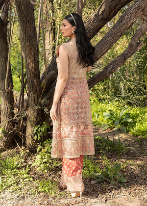 HSY | Summer Edit | Peach Terracotta by HSY - Designer Dress  - Type : Ladies Clothes - Available at Libayah - 100% Original 