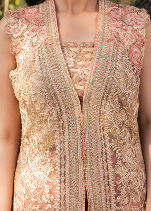 HSY | Summer Edit | Peach Terracotta by HSY - Designer Dress  - Type : Ladies Clothes - Available at Libayah - 100% Original 