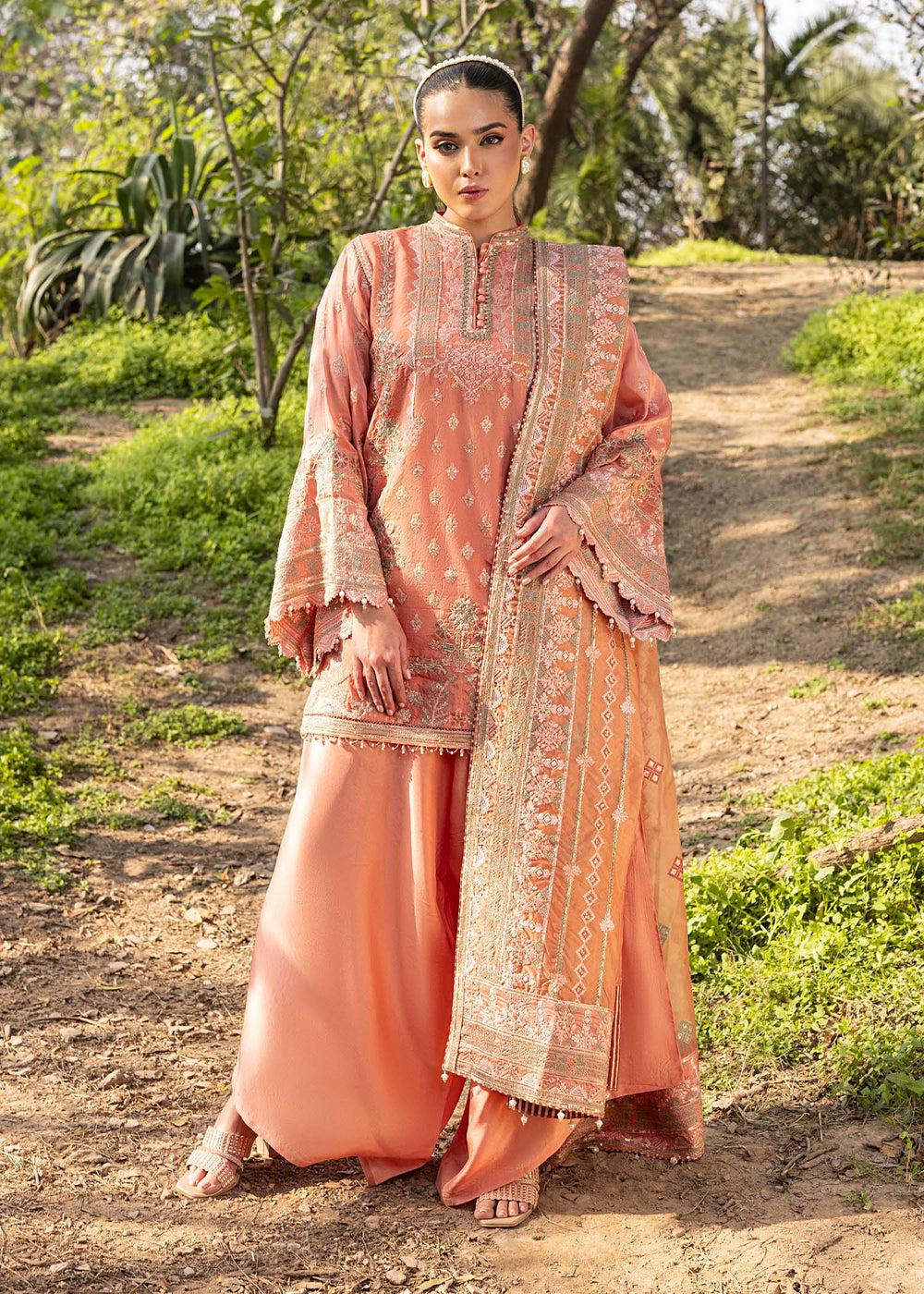HSY | Summer Edit | Copper Coin by HSY - Designer Dress  - Type : Ladies Clothes - Available at Libayah - 100% Original 