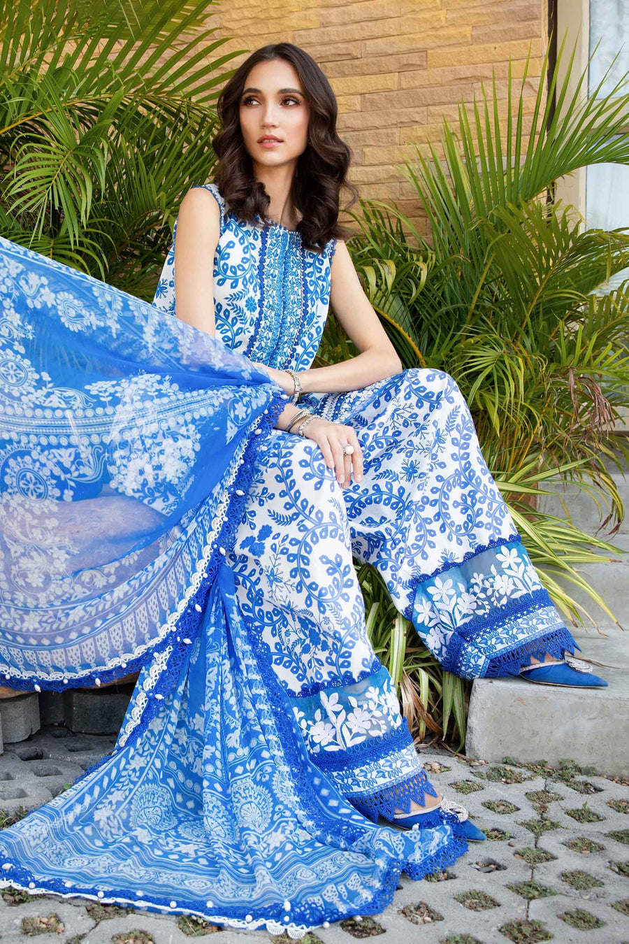 Maria B | M Prints | MPT-2504-B by Maria B - Designer Dress  - Type : Ladies Clothes - Available at Libayah - 100% Original 