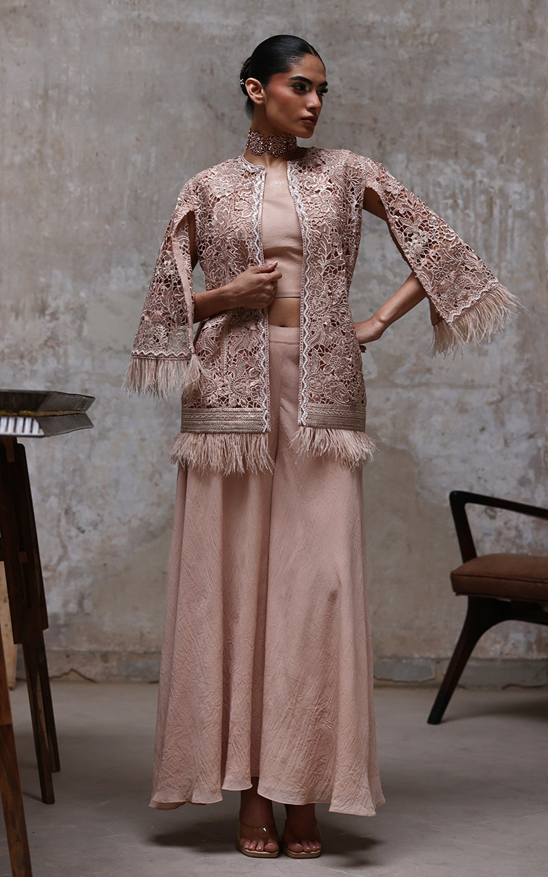 Threads and Motifs | Formal Dresses 25 | Organza Embroidered Jacket With Inner by Threads and Motifs - Designer Dress  - Type : Ladies Clothes - Available at Libayah - 100% Original 