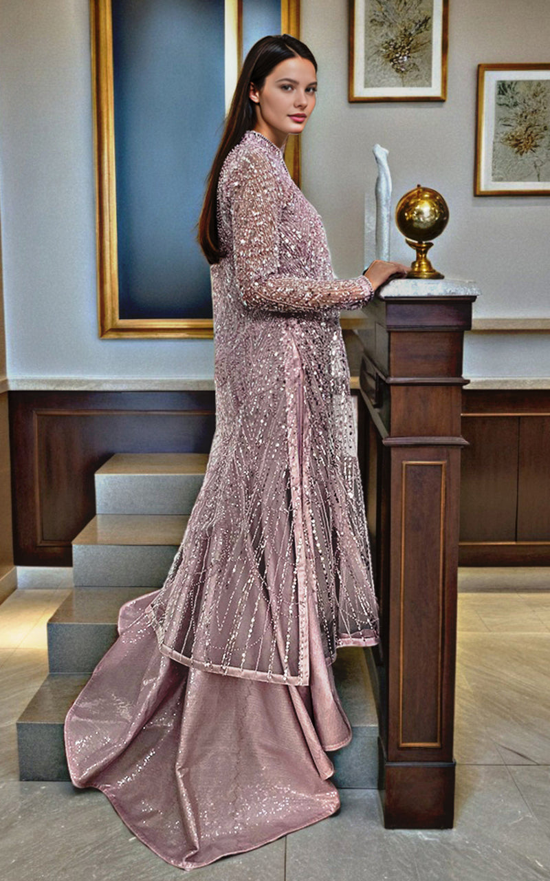 Threads and Motifs | Formal Dresses 25 | Net Embroidered Jacket With Maxi by Threads and Motifs - Designer Dress  - Type : Ladies Clothes - Available at Libayah - 100% Original 