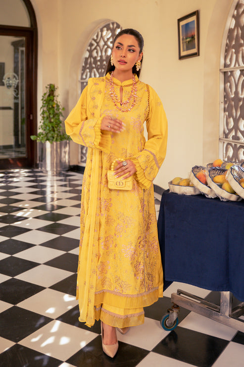 Kross Kulture | Luxury Baharaneh | Buttercup KLX-00729 by Kross Kulture - Designer Dress - Type: Ladies Clothes - Available at Libayah - 100% Original