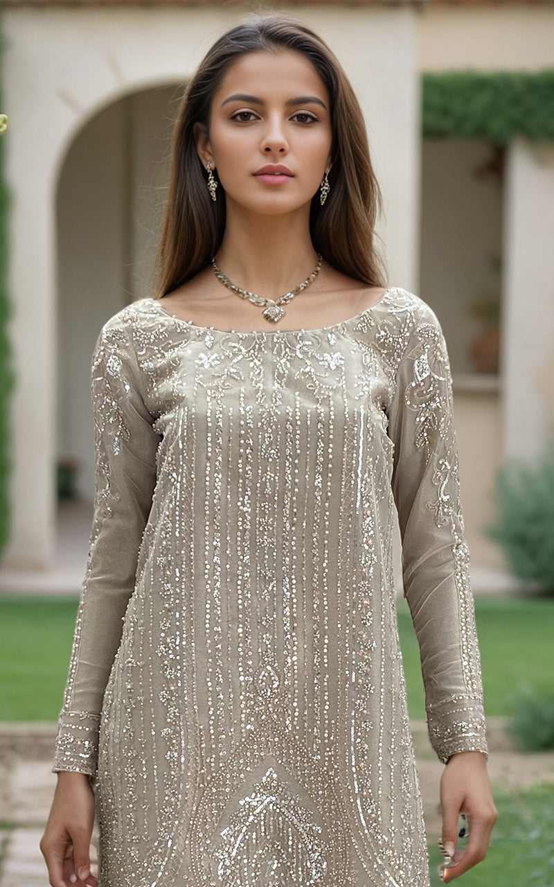 Threads and Motifs | Formal Dresses 25 | Embroidered Shirt With Trouser by Threads and Motifs - Designer Dress  - Type : Ladies Clothes - Available at Libayah - 100% Original 