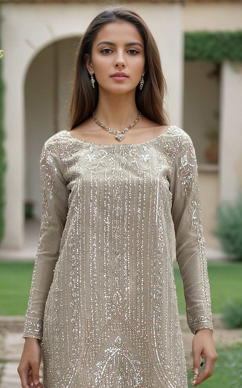 Threads and Motifs | Formal Dresses 25 | Embroidered Shirt With Trouser by Threads and Motifs - Designer Dress  - Type : Ladies Clothes - Available at Libayah - 100% Original 