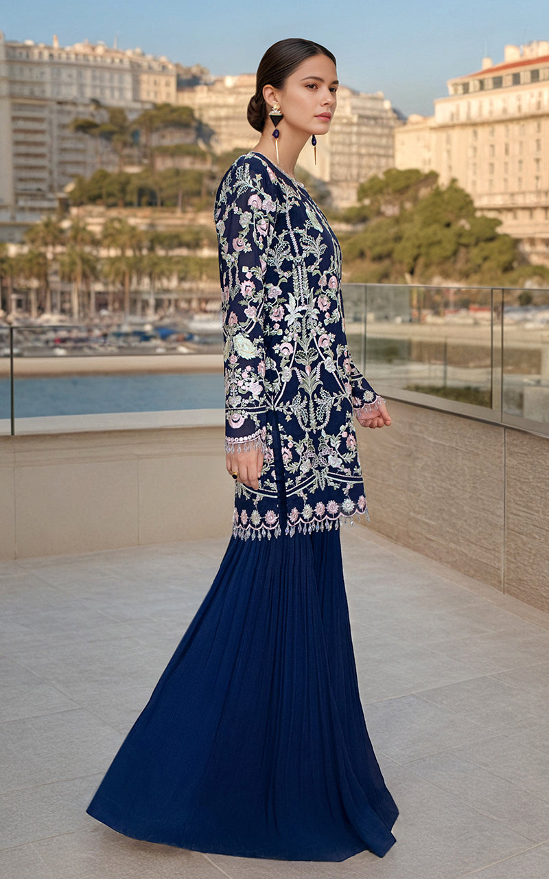 Threads and Motifs | Formal Dresses 25 | Chiffon Embroidered Shirt by Threads and Motifs - Designer Dress  - Type : Ladies Clothes - Available at Libayah - 100% Original 